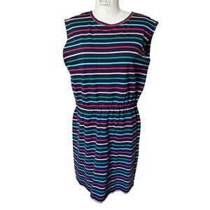 Sugarhill Rainbow Striped Sleeveless Cotton Dress Size 10